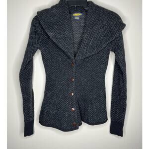 Ralph Lauren Rugby 100% Wool Classy Button Front Collared Cardigan in Gray